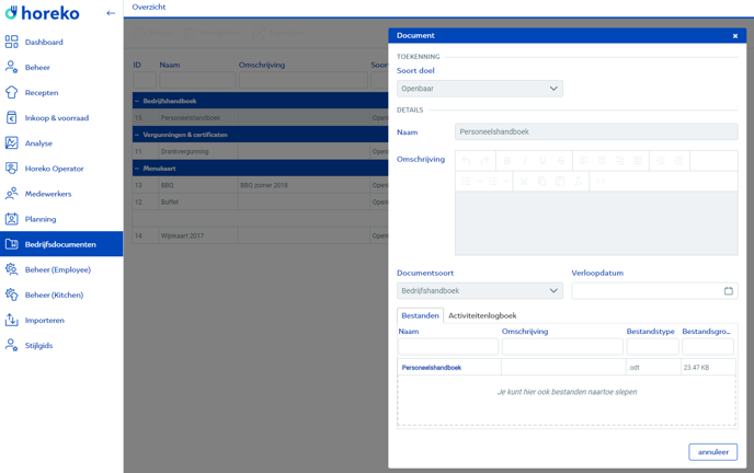 Bedrijfsdocument openen